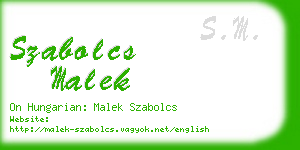 szabolcs malek business card